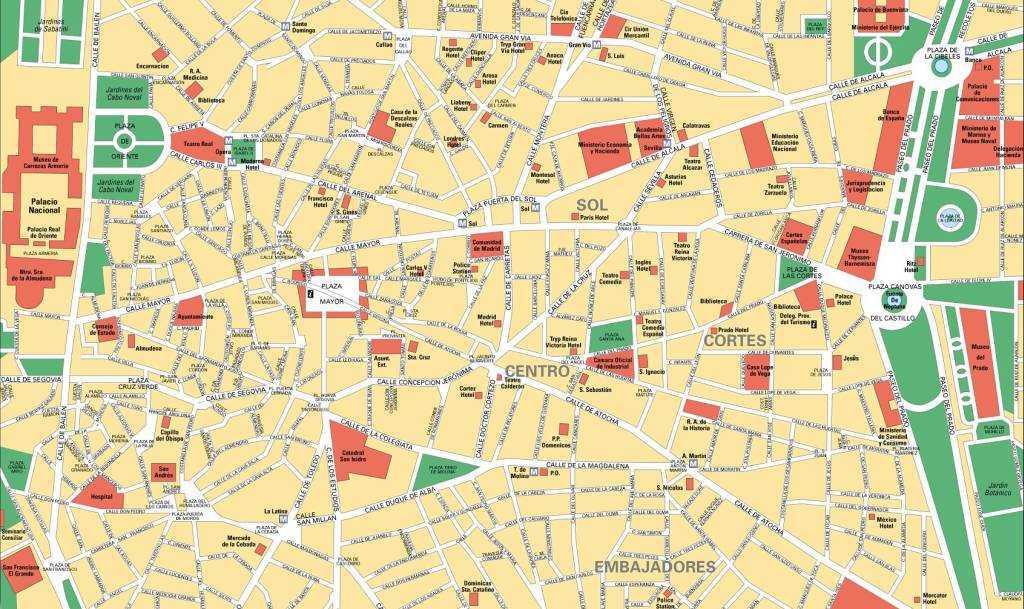 Madrid şehir haritası -  © www.zonu.com