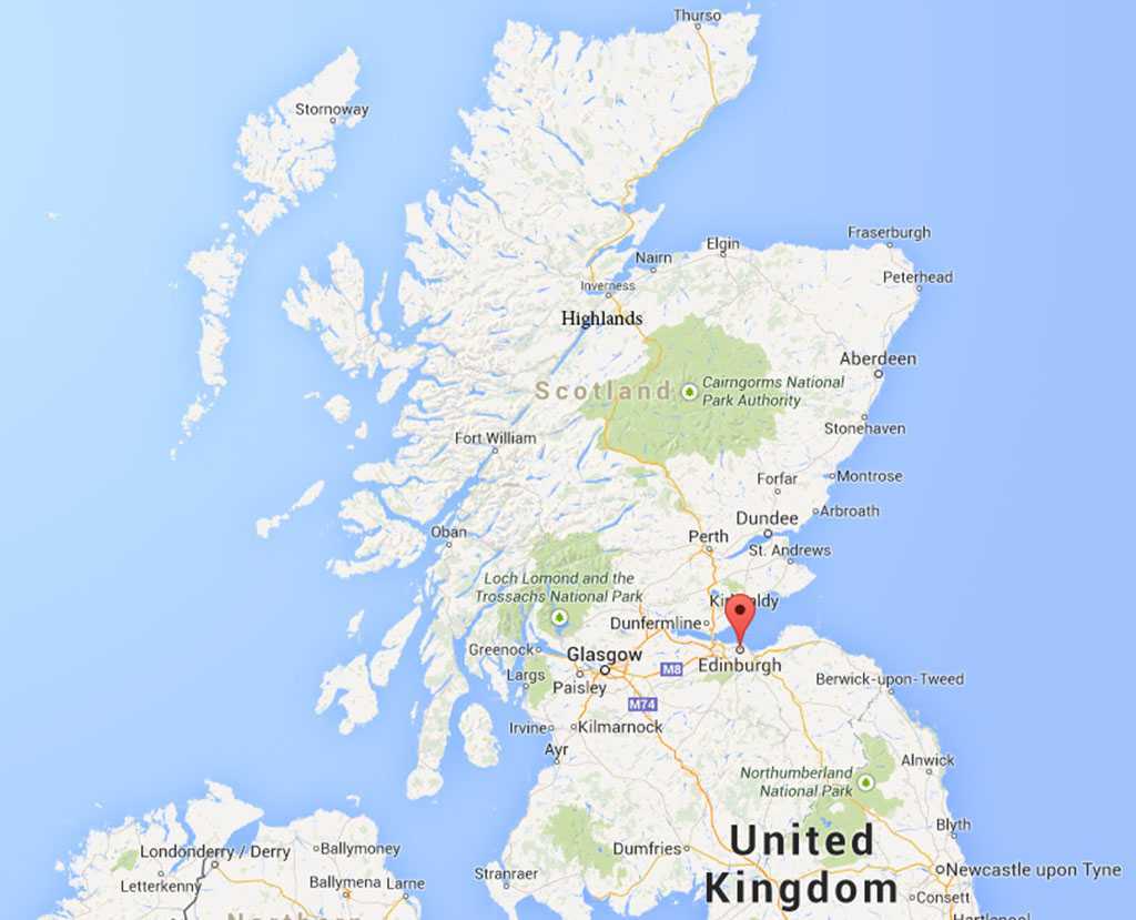 İskoçya - Edinburgh & Highlands - © Google Maps