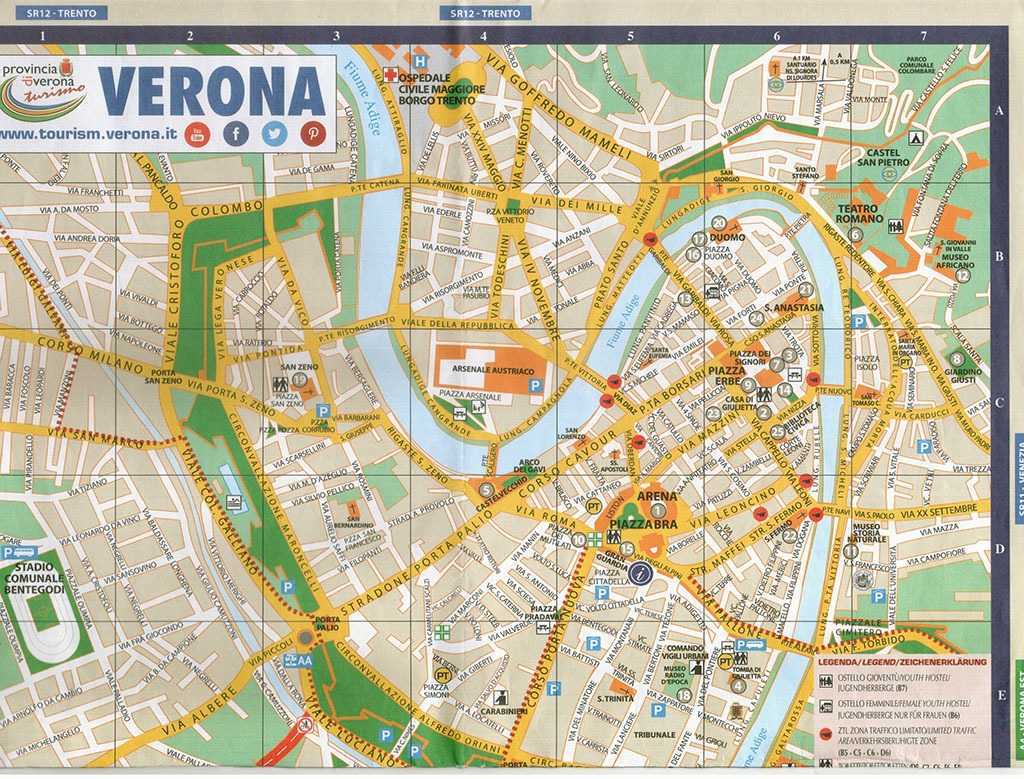 Verona şehir haritası © tourism.verona.it